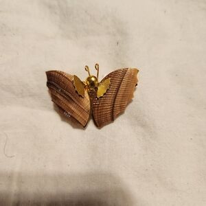 Gold and Brown Butterfly Pin Brooch - Women Jewelry